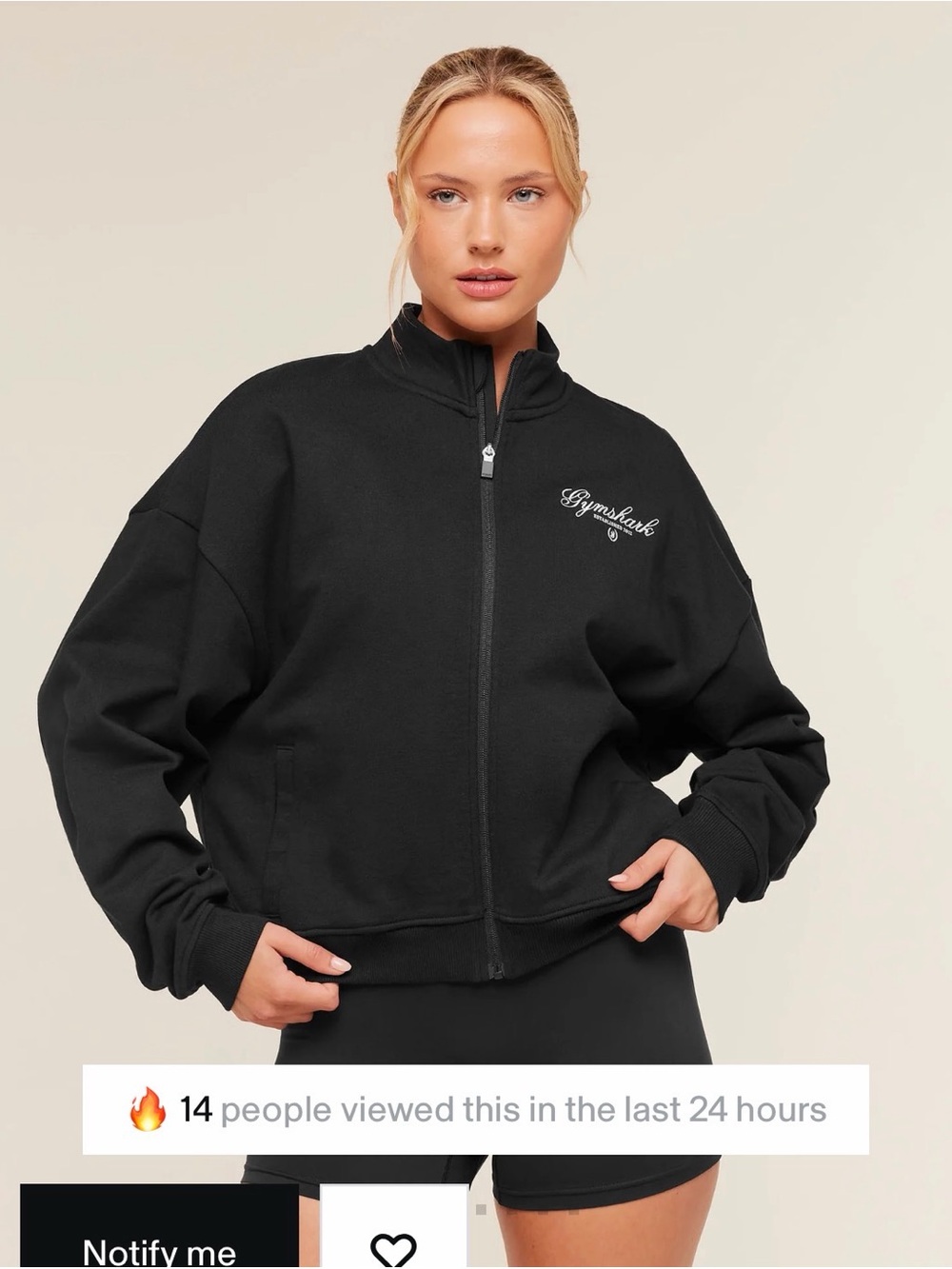 Gymshark Black Full-Zip Funnel Neck Jacket